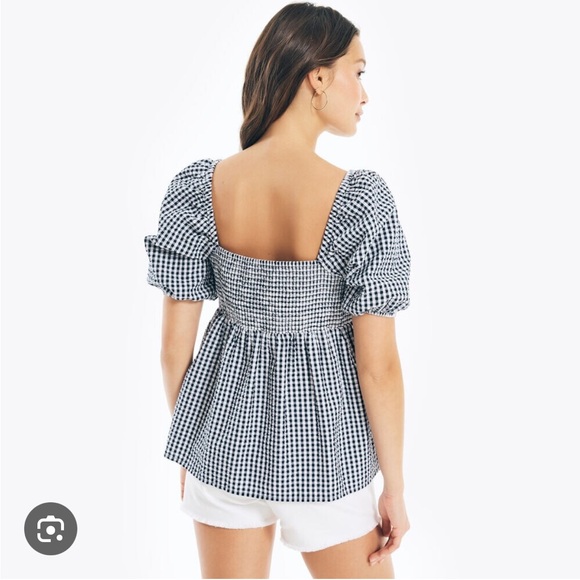 Nautica Gingham Smocked Top - Picture 2 of 9